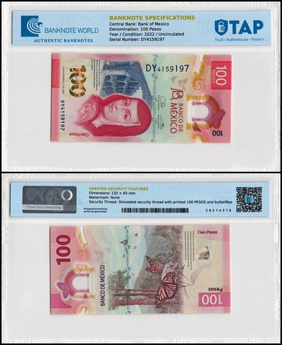 Messico 100 pesos 2022 - 100, pesos,