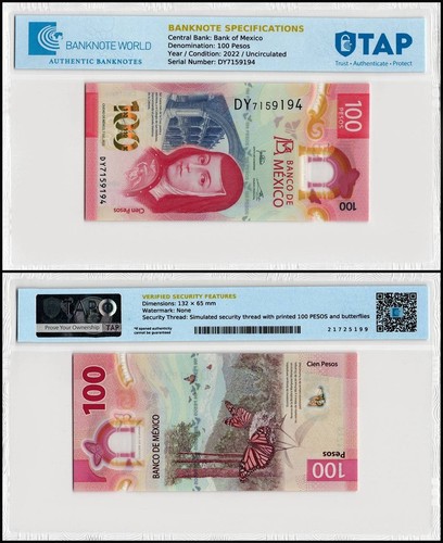 Messico 100 pesos 2022 - messico, pesos,